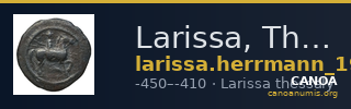 Larissa, Thessaly Herrmann 1925 III, α, trihemiobol — CANOA