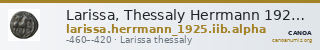 Larissa, Thessaly Herrmann 1925 p. 10, II.bα — CANOA