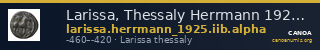 Larissa, Thessaly Herrmann 1925 p. 10, II.bα — CANOA