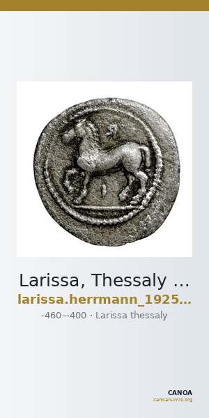 Larissa, Thessaly Herrmann 1925 p. 23, IIIβ I, rev. II — CANOA