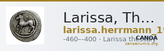Larissa, Thessaly Herrmann 1925 p. 23, IIIβ I, rev. II — CANOA