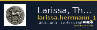 Larissa, Thessaly Herrmann 1925 p. 23, IIIβ I, rev. II — CANOA