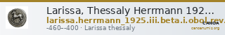 Larissa, Thessaly Herrmann 1925 p. 23, IIIβ I, rev. II — CANOA