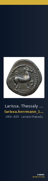 Larissa, Thessaly Herrmann 1925 p. 23, IIIβ I, rev. III — CANOA