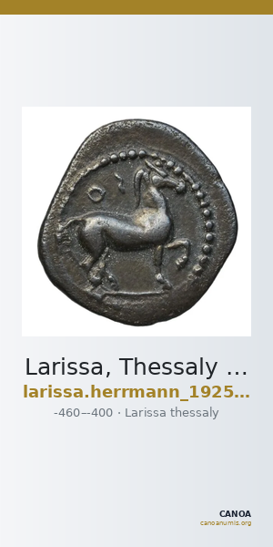 Larissa, Thessaly Herrmann 1925 p. 23, IIIβ I, rev. III — CANOA