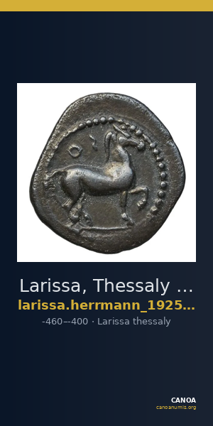 Larissa, Thessaly Herrmann 1925 p. 23, IIIβ I, rev. III — CANOA