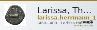 Larissa, Thessaly Herrmann 1925 p. 23, IIIβ I, rev. III — CANOA