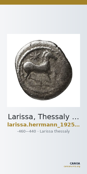 Larissa, Thessaly Herrmann 1925 p. 23, IIIβ I, rev. VIII — CANOA