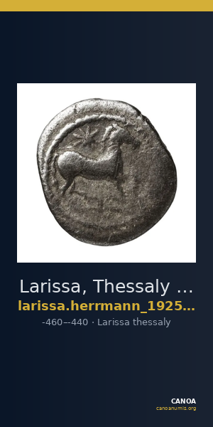 Larissa, Thessaly Herrmann 1925 p. 23, IIIβ I, rev. VIII — CANOA