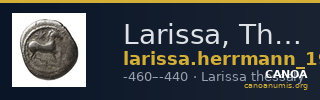 Larissa, Thessaly Herrmann 1925 p. 23, IIIβ I, rev. VIII — CANOA