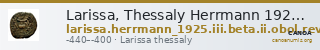 Larissa, Thessaly Herrmann 1925 p. 23, IIIβ II, rev. II — CANOA