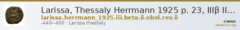 Larissa, Thessaly Herrmann 1925 p. 23, IIIβ II, rev. II — CANOA
