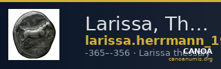 Larissa, Thessaly Herrmann 1925 p. 40, VI — CANOA