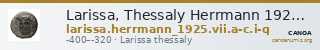 Larissa, Thessaly Herrmann 1925 VII.a-c, i-q — CANOA
