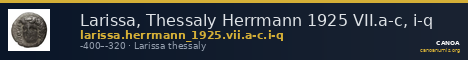 Larissa, Thessaly Herrmann 1925 VII.a-c, i-q — CANOA