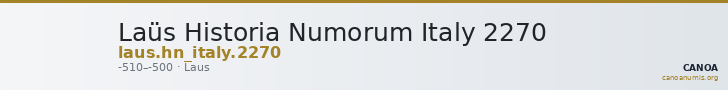 Laüs Historia Numorum Italy 2270 — CANOA