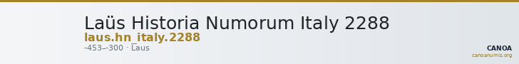 Laüs Historia Numorum Italy 2288 — CANOA