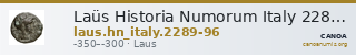 Laüs Historia Numorum Italy 2289-96 — CANOA