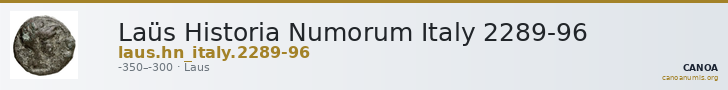 Laüs Historia Numorum Italy 2289-96 — CANOA