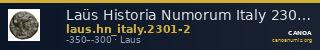 Laüs Historia Numorum Italy 2301-2 — CANOA