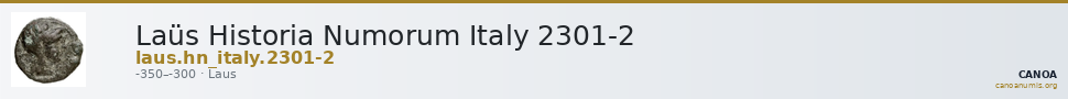 Laüs Historia Numorum Italy 2301-2 — CANOA