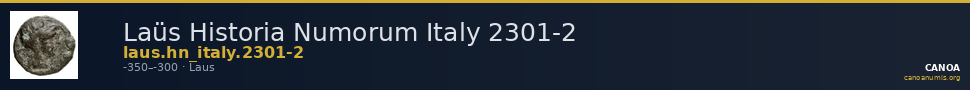 Laüs Historia Numorum Italy 2301-2 — CANOA