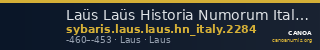 Laüs Laüs Historia Numorum Italy 2284 — CANOA