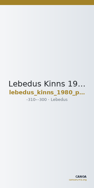 Lebedus Kinns 1980 Period I, AE 4 — CANOA