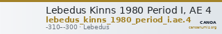Lebedus Kinns 1980 Period I, AE 4 — CANOA