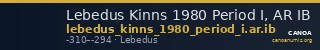 Lebedus Kinns 1980 Period I, AR IB — CANOA