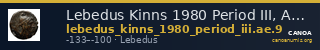 Lebedus Kinns 1980 Period III, AE 9 — CANOA