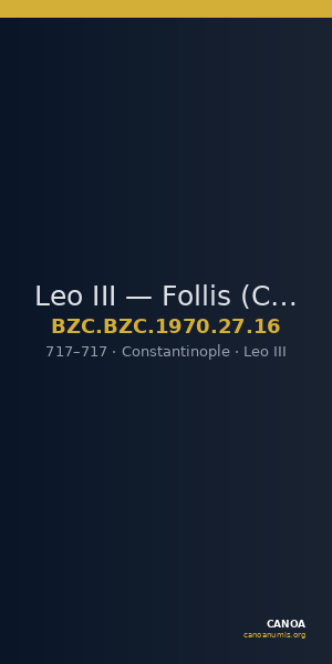 Leo III — Follis (Constantinople, 717) — CANOA