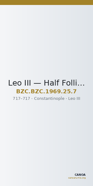 Leo III — Half Follis (Constantinople, 717) — CANOA