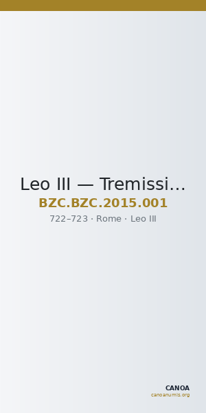 Leo III — Tremissis (Rome, 722–723) — CANOA