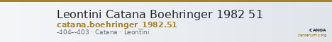 Leontini Catana Boehringer 1982 51 — CANOA
