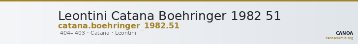 Leontini Catana Boehringer 1982 51 — CANOA