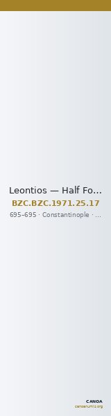 Leontios — Half Follis (Constantinople, 695) — CANOA