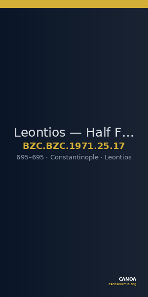 Leontios — Half Follis (Constantinople, 695) — CANOA