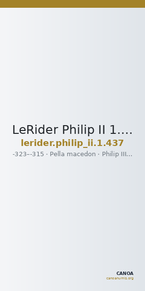 LeRider Philip II 1.437 — CANOA