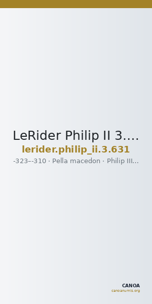 LeRider Philip II 3.631 — CANOA