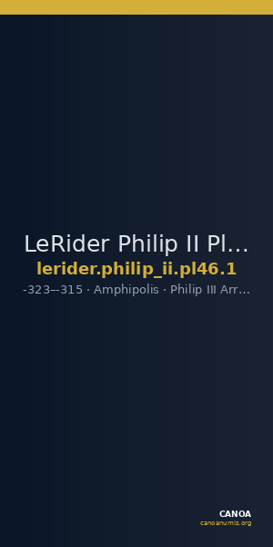 LeRider Philip II Pl. 46, Fig. 1 — CANOA