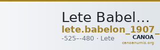 Lete Babelon 1907 1559-60 — CANOA