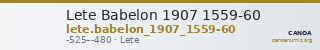 Lete Babelon 1907 1559-60 — CANOA