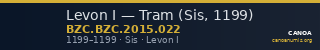 Levon I — Tram (Sis, 1199) — CANOA