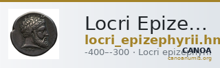 Locri Epizephyrii Historia Numorum Italy 2310 — CANOA