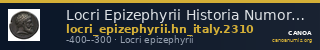 Locri Epizephyrii Historia Numorum Italy 2310 — CANOA
