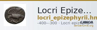 Locri Epizephyrii Historia Numorum Italy 2313-2318 — CANOA