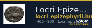 Locri Epizephyrii Historia Numorum Italy 2313-2318 — CANOA