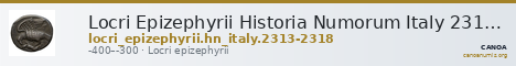 Locri Epizephyrii Historia Numorum Italy 2313-2318 — CANOA