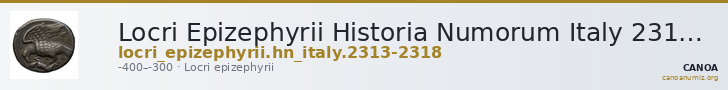 Locri Epizephyrii Historia Numorum Italy 2313-2318 — CANOA